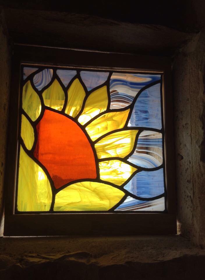 The Sunflower Feature Stained Glass Window