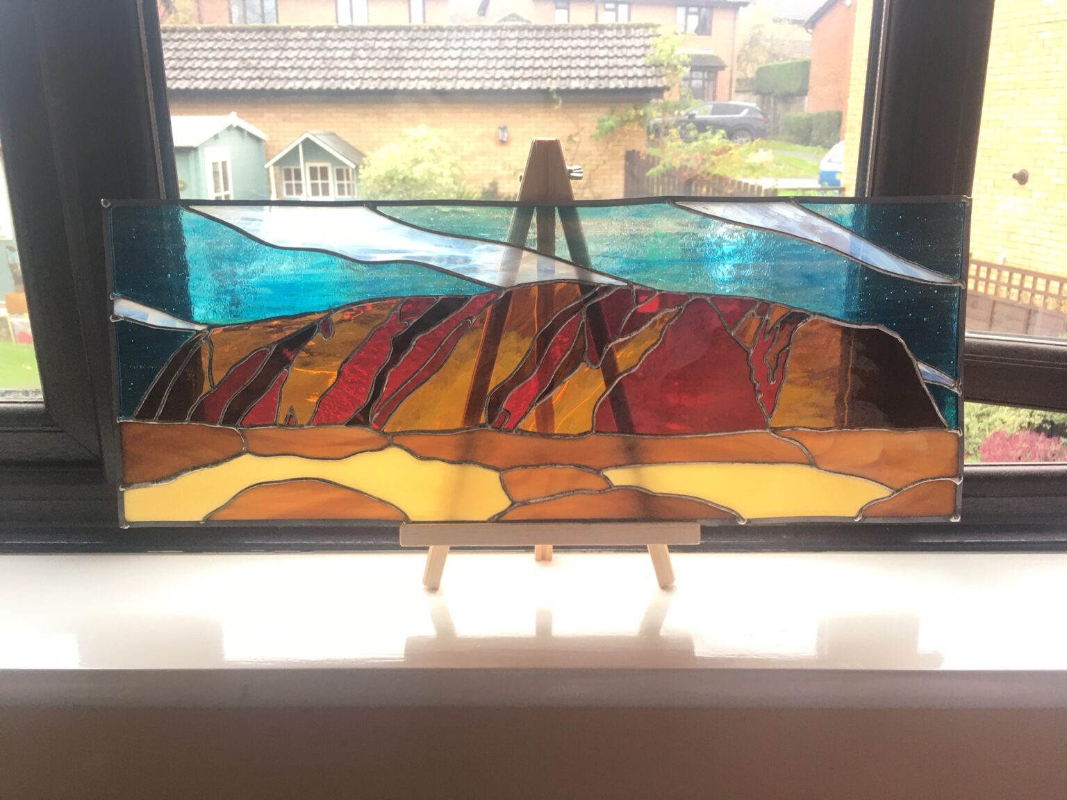 Australia’s Sacred Uluru Stained Glass Panel Poppy Glass Studio