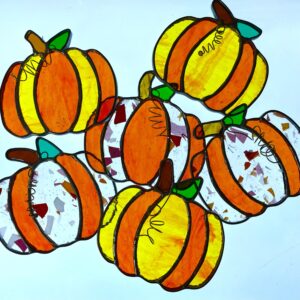 Pumpkin Stained Glass Suncatcher