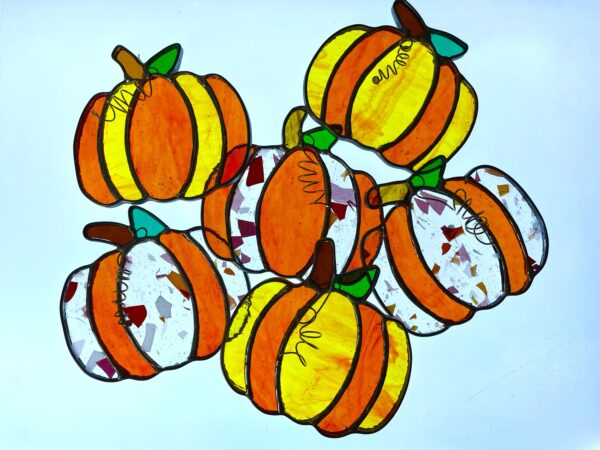 Pumpkin Stained Glass Suncatcher