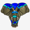 Majestic Elephant Stained Glass Panel
