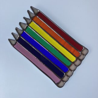 Stack of rainbow pencils