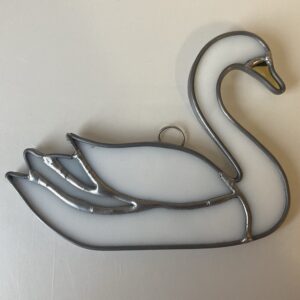 Swimming Swan Stained Glass Suncatcher